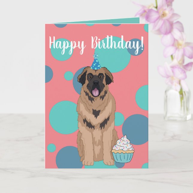 Carte Leonberger Anniversaire (Orchidée)