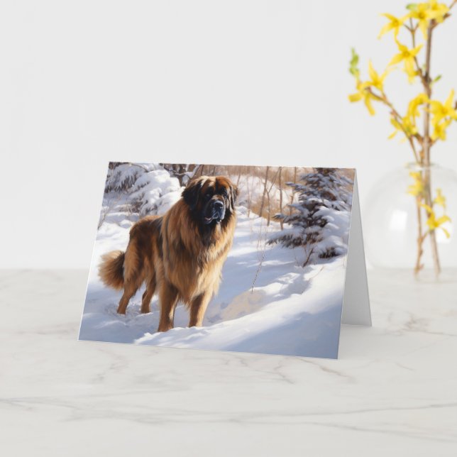 Carte Leonberger Laissez-le neiger Noël (Fleur jaune)