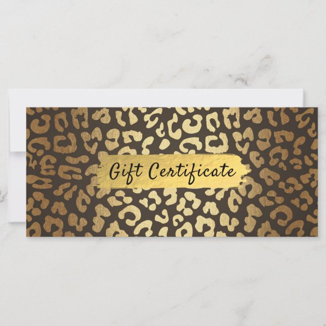 Carte Leopard Cheetah Animal Skin Imprimer Certificat ca (Devant)