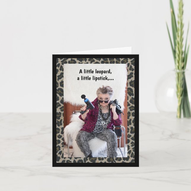 Carte Léopard, Léopard, Attitude humoristique (Devant)