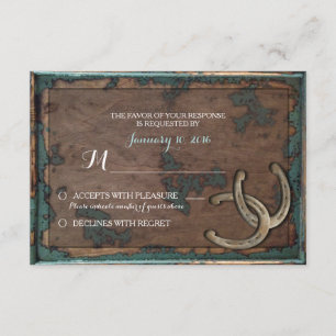 Carte l'épousant en fer à cheval rustique de RSVP