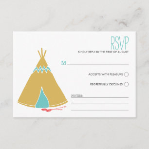 Carte l'épousant orientée indigène de RSVP