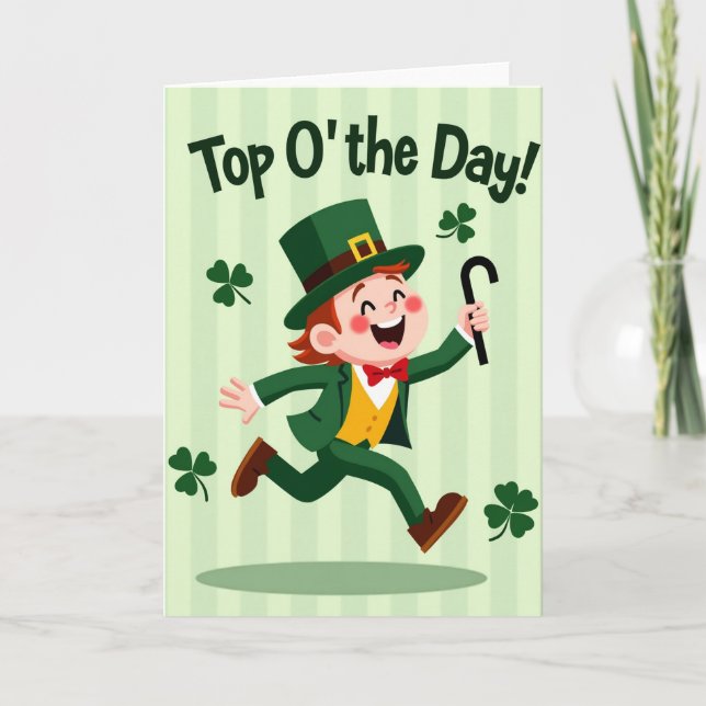 Carte Leprechaun Joy Illustration Card (Devant)