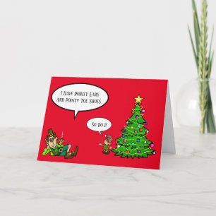 Carte Leprechaun vs Elf Christmas Card