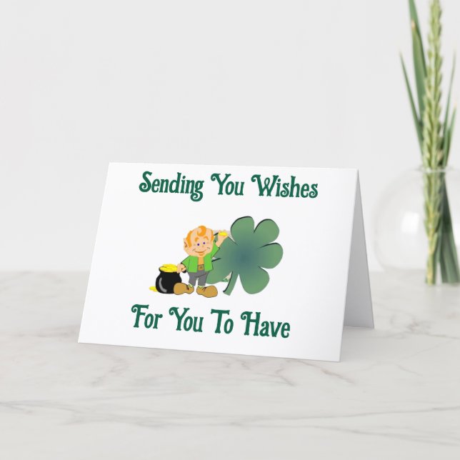 Carte Leprechaun With Gold Greeting Card (Devant)