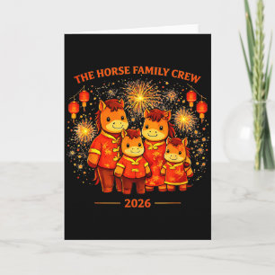 Carte L'équipage de la famille du cheval 2026 Nouvel An 