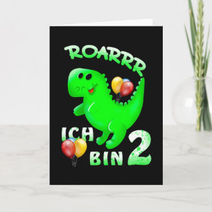Carte Les 2 dinosaures d'anniversaire pour enfants