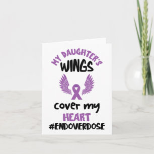 Carte Les Ailes de ma fille Ruban Violet Sensibilisation