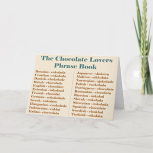 Carte Les amateurs de chocolat Livre de Phrase