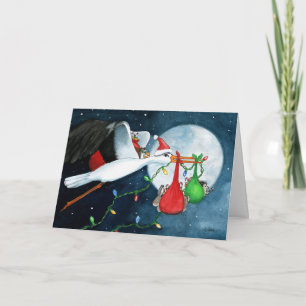 Carte Les amis de Noël Animaux de famille par Bihrle