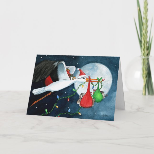 Carte Les amis de Noël Animaux de famille par Bihrle (Devant)