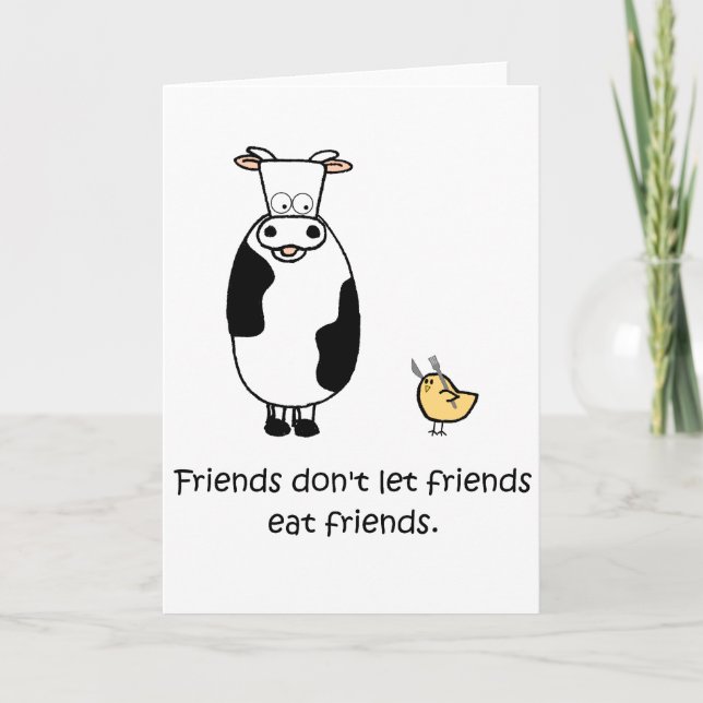 Carte Les amis ne laissent pas des amis manger des amis (Devant)