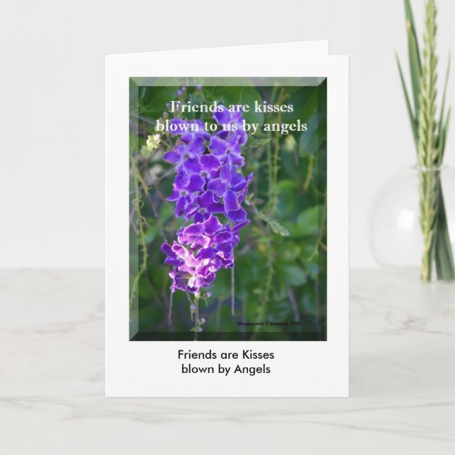 Carte Les amis sont des baisers que nous font des anges, (Devant)