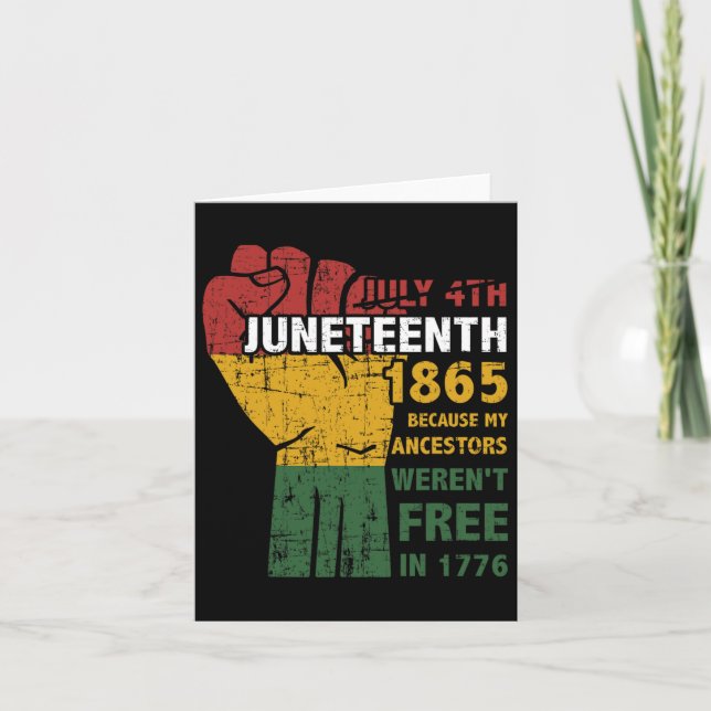 Carte Les ancêtres n'étaient pas libres le 4 juillet 186 (Devant)