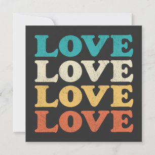 Carte les années 70 Love Retro Distressed Type de répéti