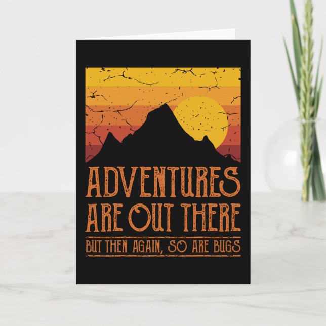 Carte LES AVENTURES SONT LÀ-bas Drôle Randonnée Randonne (Devant)