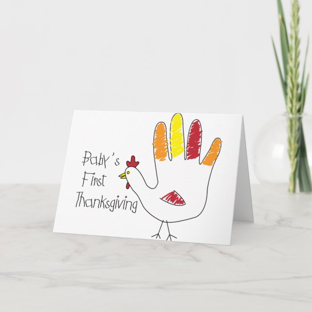 Carte Les bébés d'abord Thanksgiving (Devant)