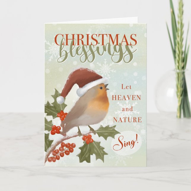 Carte Les bénédictions de Noël : Que le ciel et la natur (Devant)