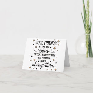 Carte Les bons amis sont comme des étoiles Citation Insp