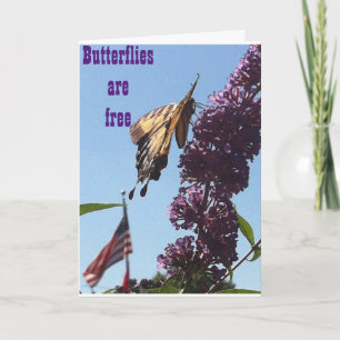 CARTE LES BUTTERFLIES SONT GRATUITS/SUR VOTRE ANNIVERSAI