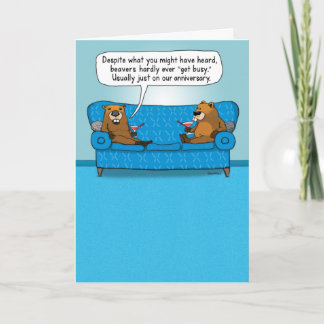 Carte Les castors amusants ne s'occupent pas Anniversair