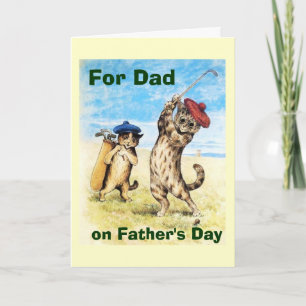 Carte Les Chats Amusants Jouer Au Golf Caddy Design