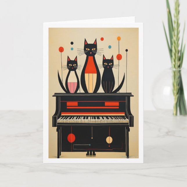Carte Les chats du piano (Devant)