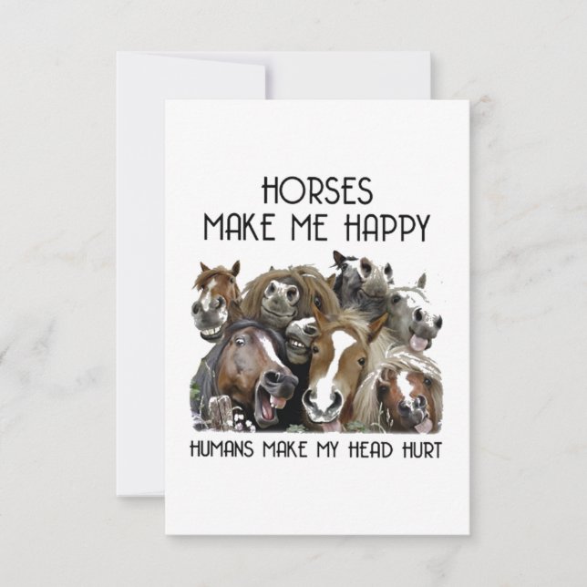 Carte Les Chevaux Me Rendent Heureux (Devant)