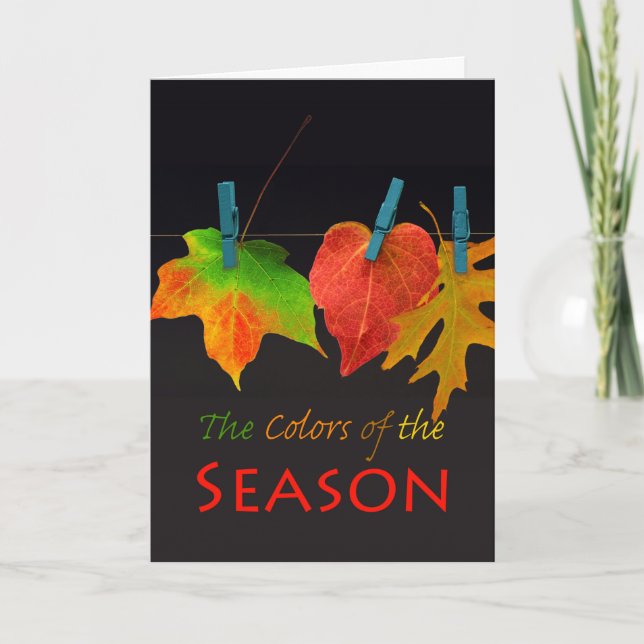 Carte Les couleurs de la saison, voeux d'automne (Devant)