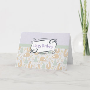 Carte Les créations de bois Whimsical Joyeux anniversair
