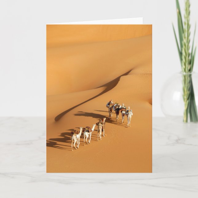 Carte Les déserts | Marche touareg avec chameaux (Devant)