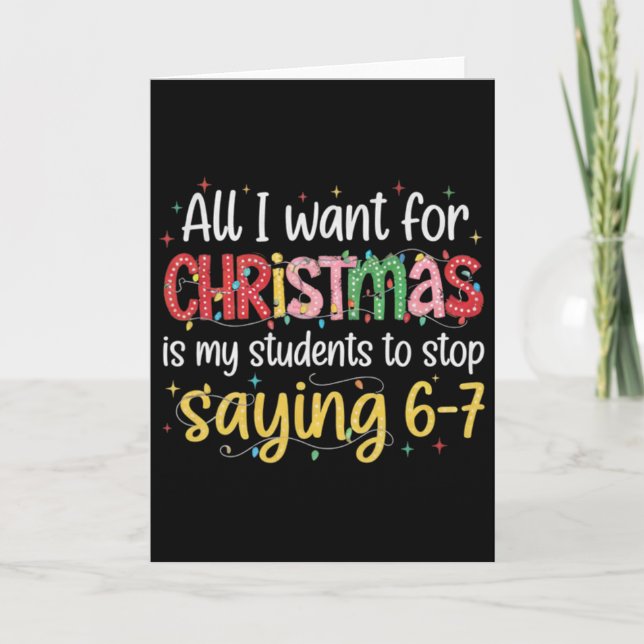 Carte Les élèves disent 6-7 67 Six Sept Professeur drôle (Devant)