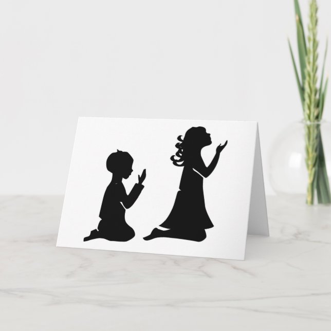 Carte Les enfants priant Silhouettes noires (Devant)