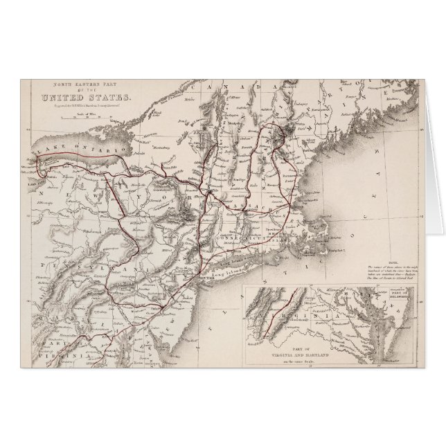 Carte : Les Etats-Unis du nord-est (Devant Horizontal)