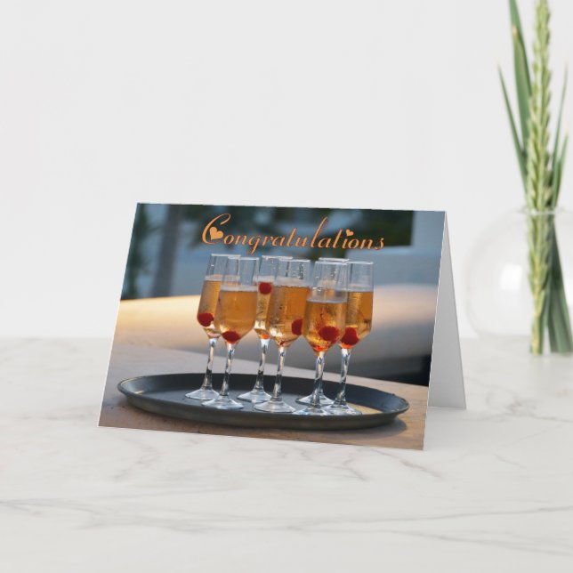 Carte Les félicitations Champagne les épouse (Devant)