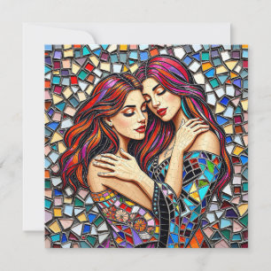 Carte Les femmes amoureuses   Embrasser romantique