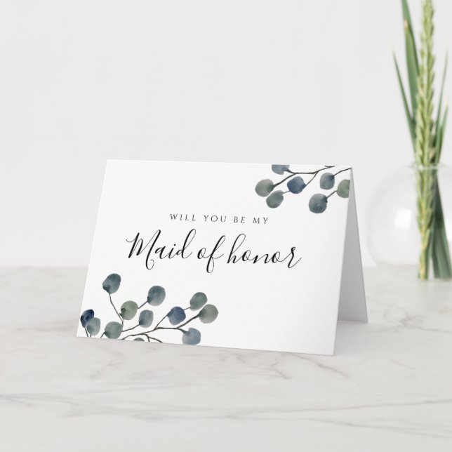 Carte Les Feuilles Eucalyptus Sont Ma Maîtresse D'Honneu (Devant)