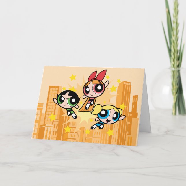 Carte Les Filles Powerpuff Sauvent La Journée (Devant)