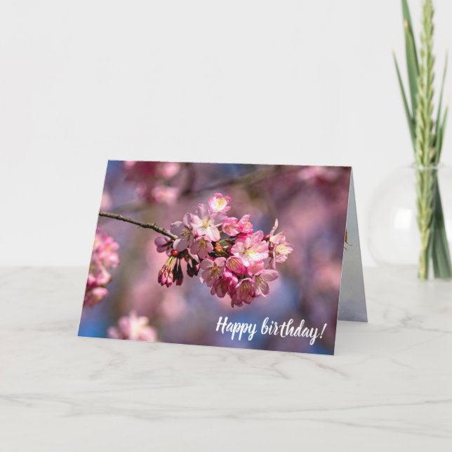 Carte Les Fleurs De Cerisier Sakura Dans Les Couleurs Ro (Devant)