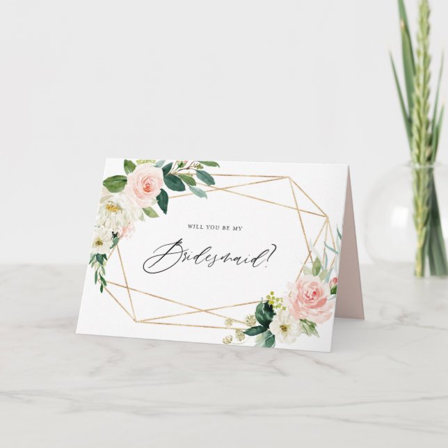 Carte Les Fleurs De Printemps Géométriques Serez-Vous Ma (Devant)