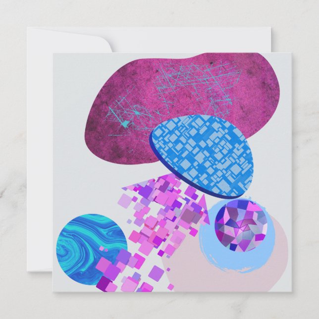 Carte Les Formes Modernes Purple Et Cyan (Devant)