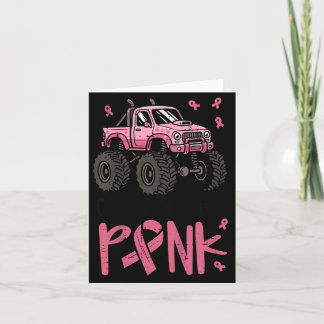 Carte Les garçons cool portent un camion monstre rose po