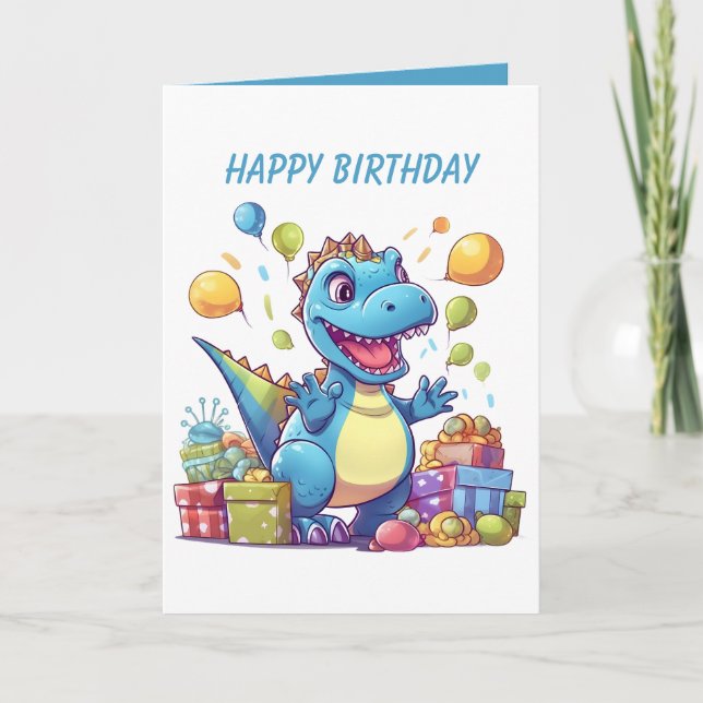 Carte Les garçons de la fête des dinosaures (Devant)