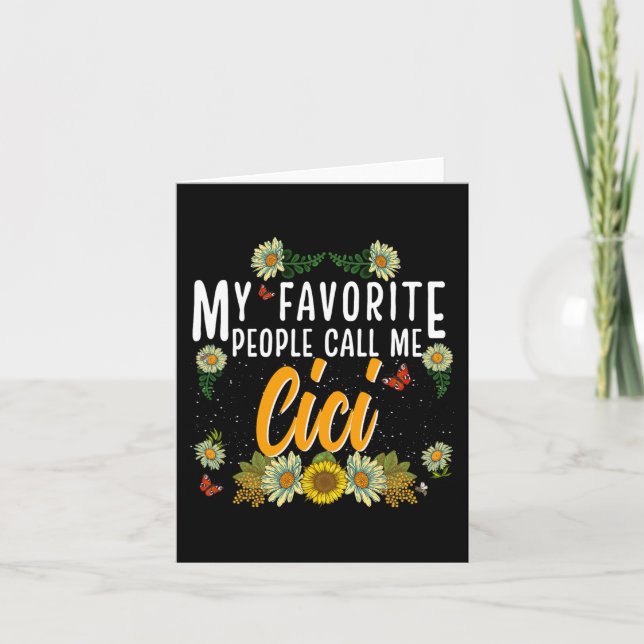 Carte Les gens préférés m'appellent Cici Tee Cadeaux de  (Devant)