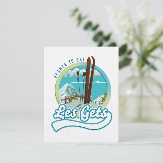 Carte Les Gets france logo ski (Debout devant)
