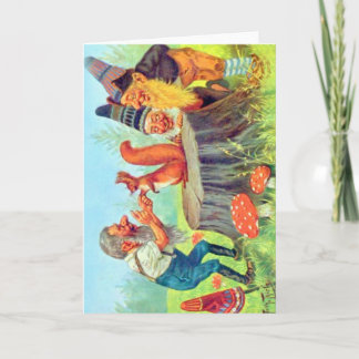 Carte Les gnomes amicaux observent un écureuil