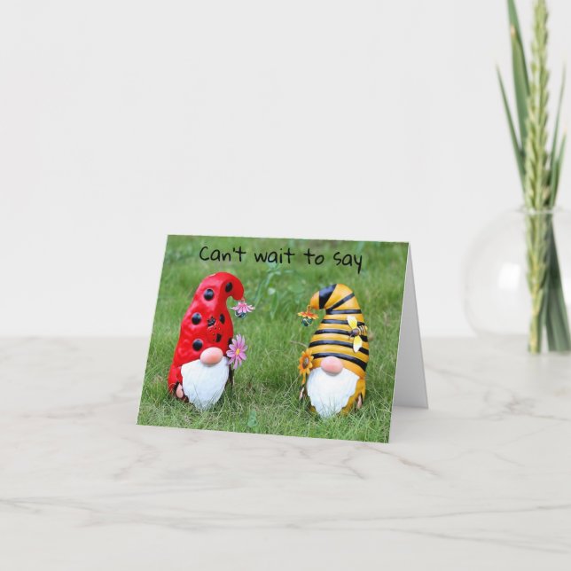 CARTE LES GNOMES NE PEUVENT PAS ATTENDRE DE DIRE HEUREUX (Devant)