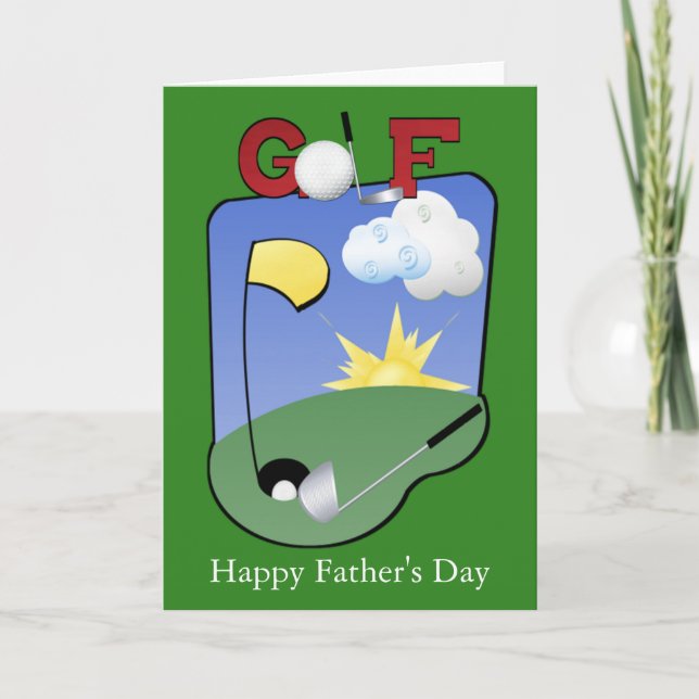 Carte Les golfeurs Bonne Fête des pères ou Personnaliser (Devant)