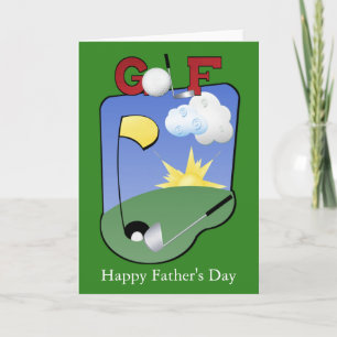 Carte Les golfeurs Bonne Fête des pères ou Personnaliser