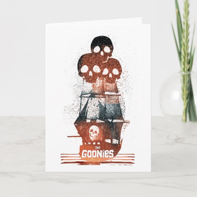 Carte Les Goonies Pirate Ship Silhouette Graphique (Devant)